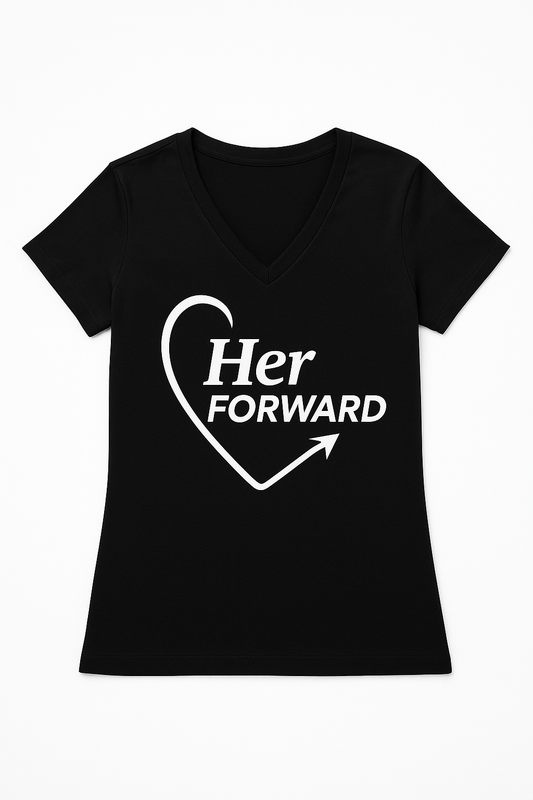 Her Forward Logo V-Neck Tee